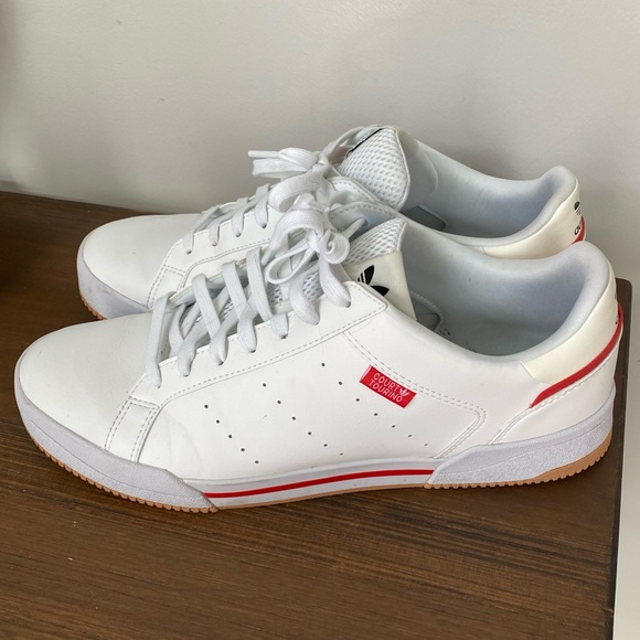 Mens White Adidas Court Tourino Tennis Sneaker Size 13 - Picture 2 of 6